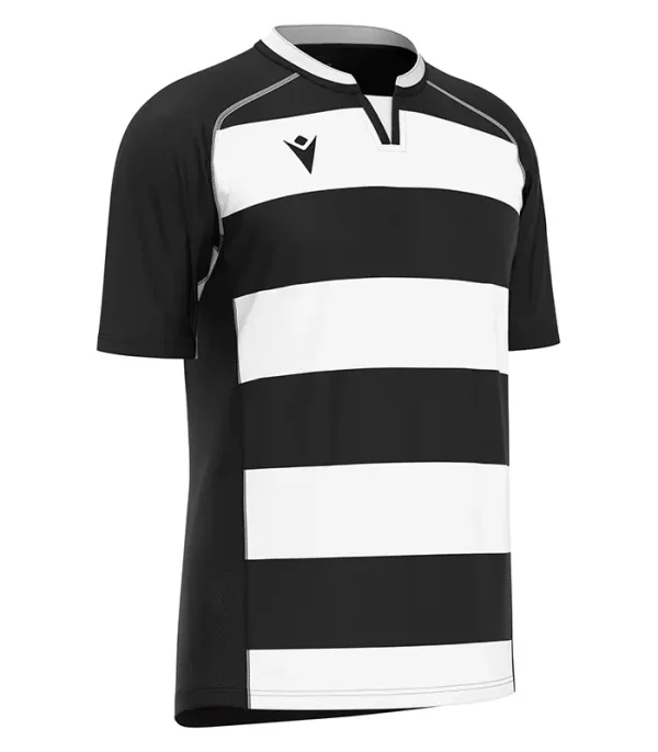 tricou rugby barbati Macron alb negru